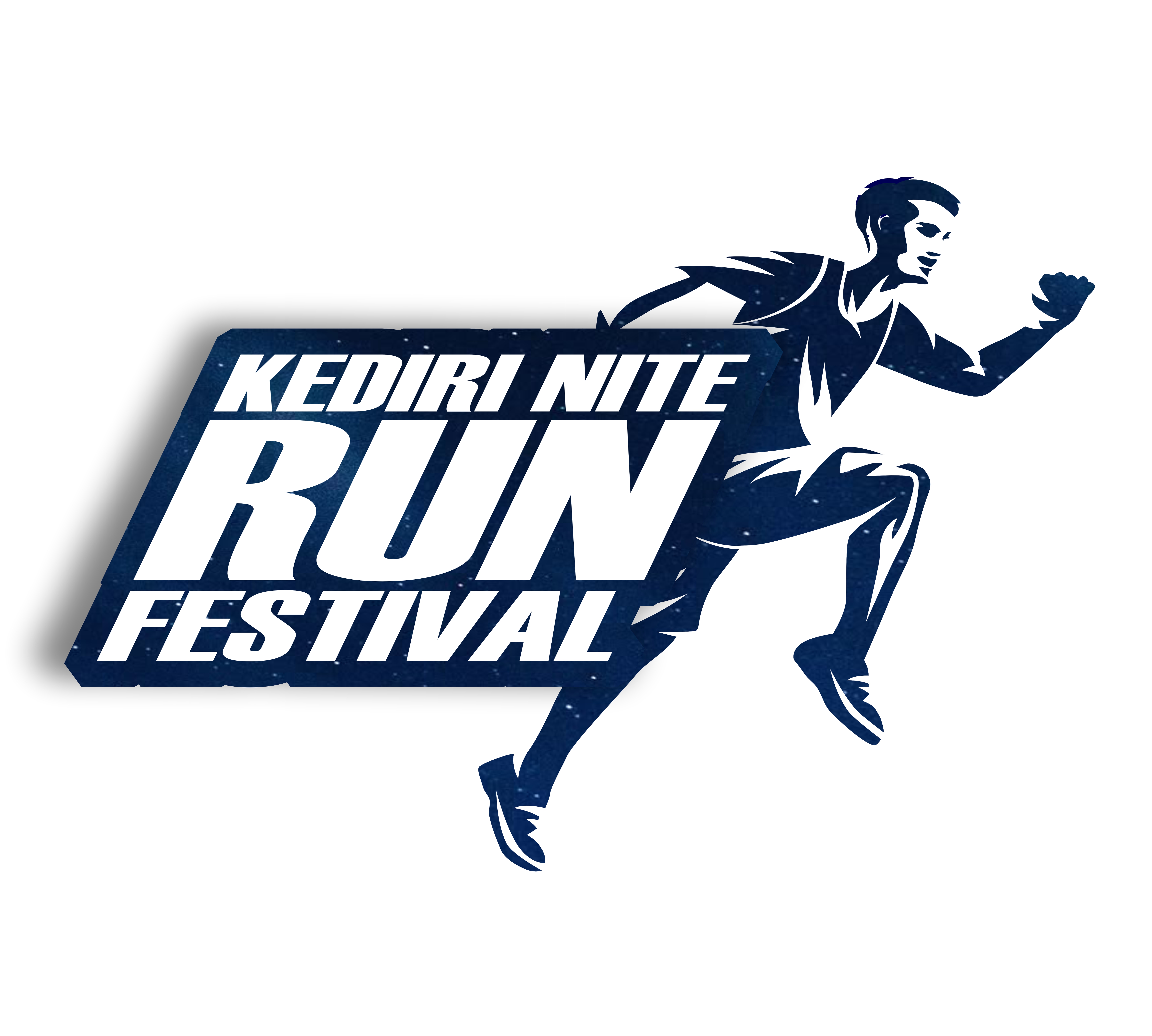 Logo Kediri Nite Run Festival - siluet pelari dengan latar kota Kediri